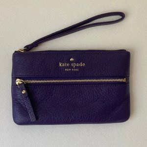 Kate Spade Cobble Hill Bee Pebbled Leather Wristlet - Purple